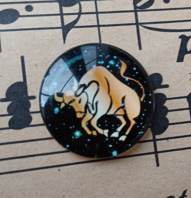Button čierny Býk
