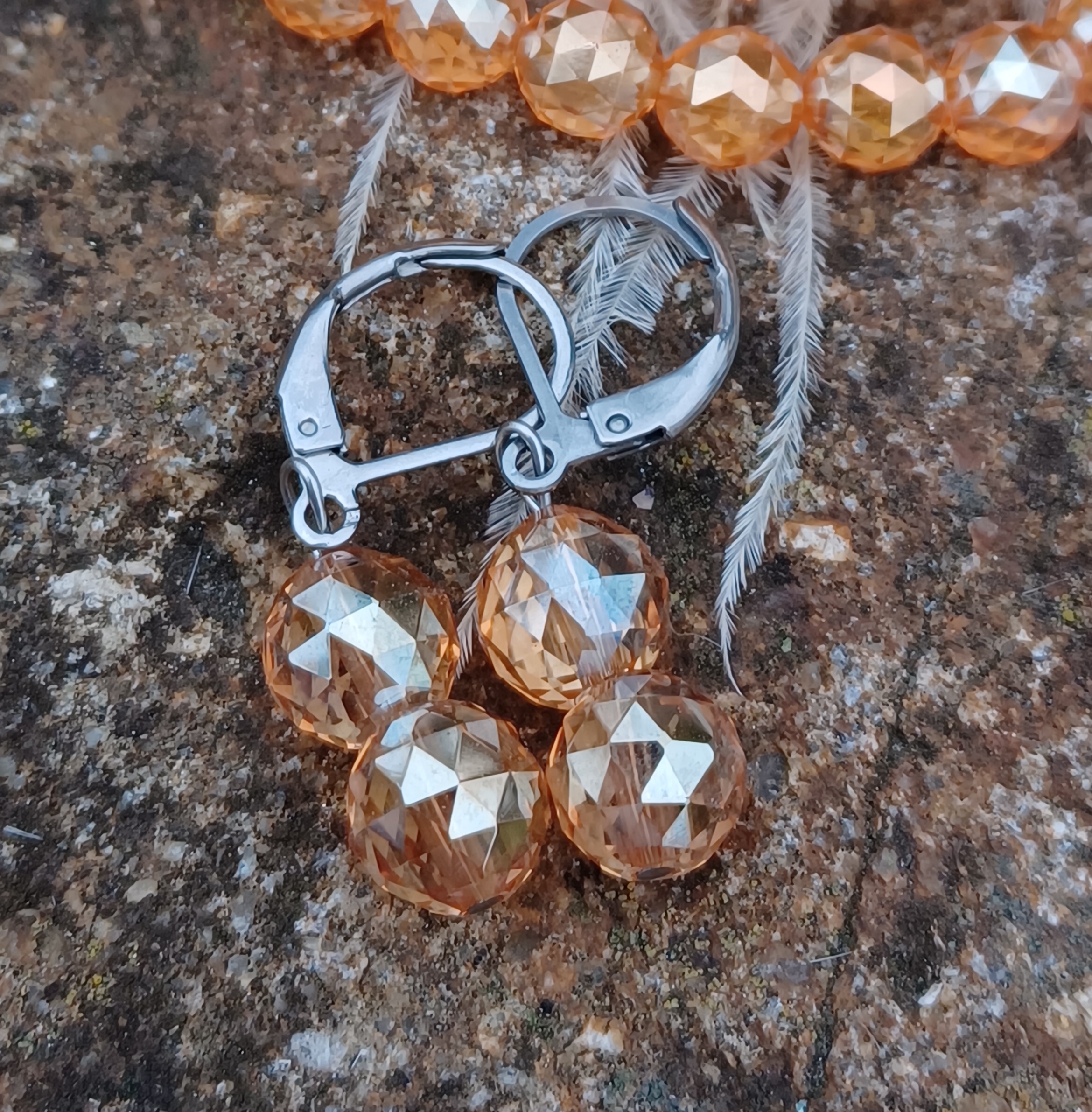 Aqua aura zlatá náušnice