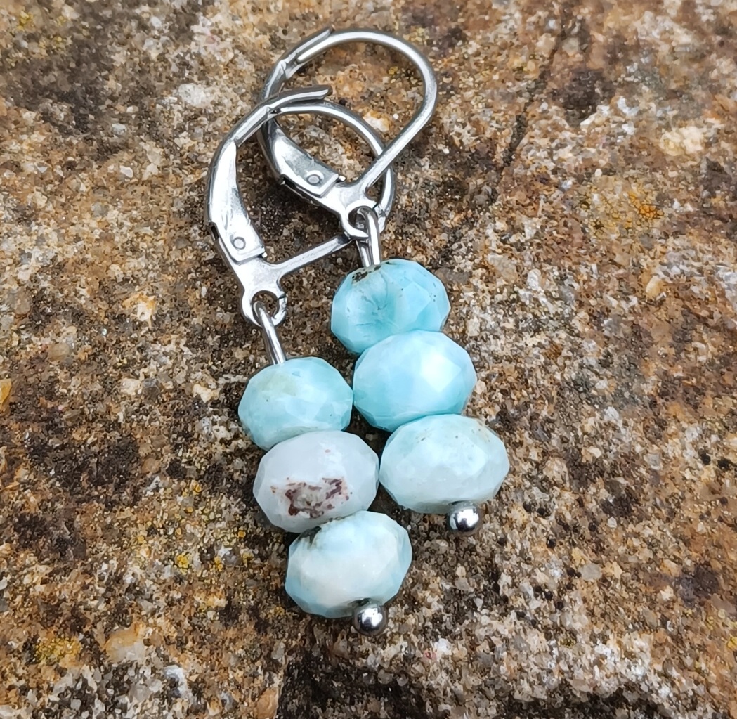 Larimar náušnice