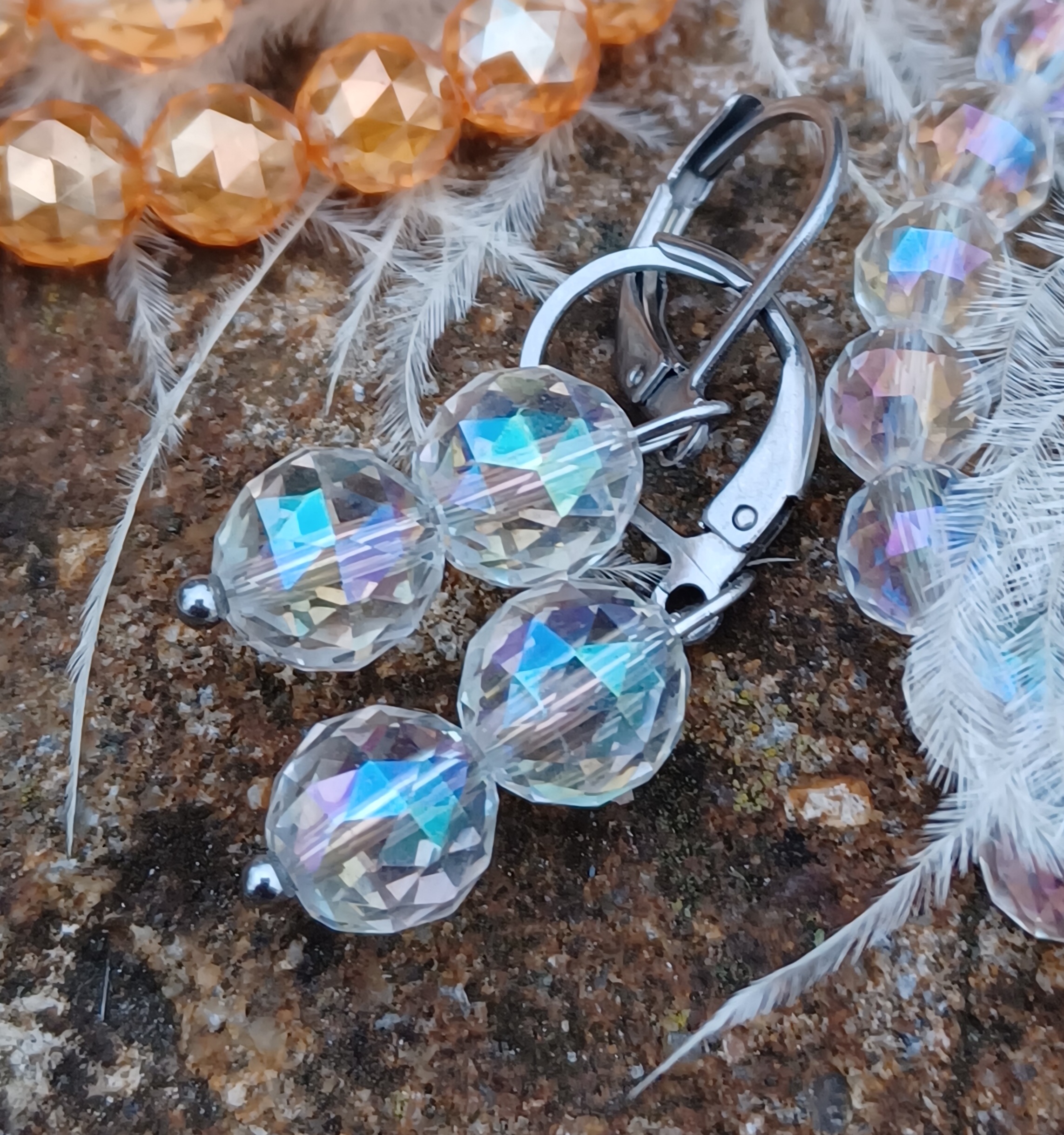 Aqua aura anjelská náušnice