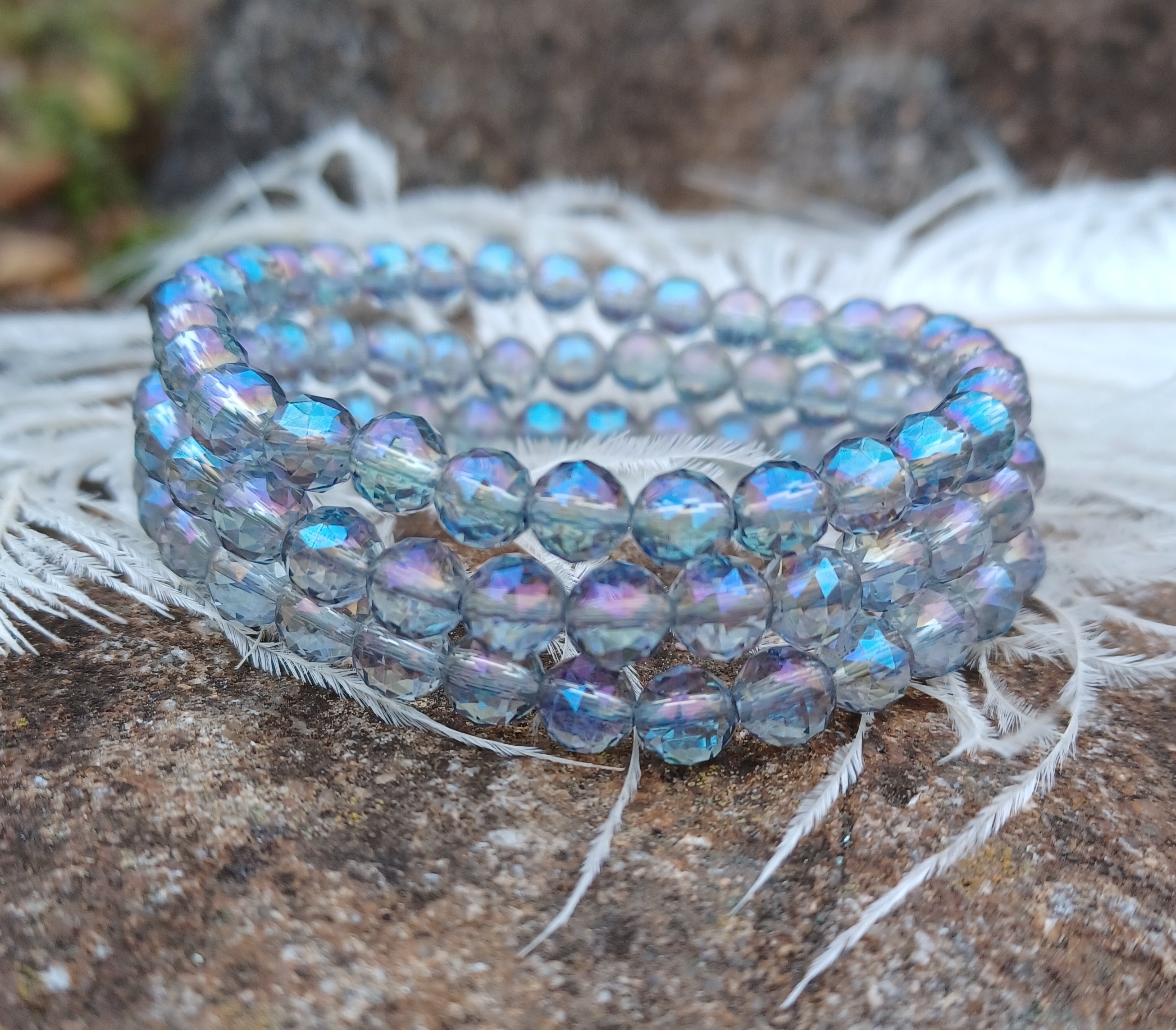 Aqua aura modrá náramok