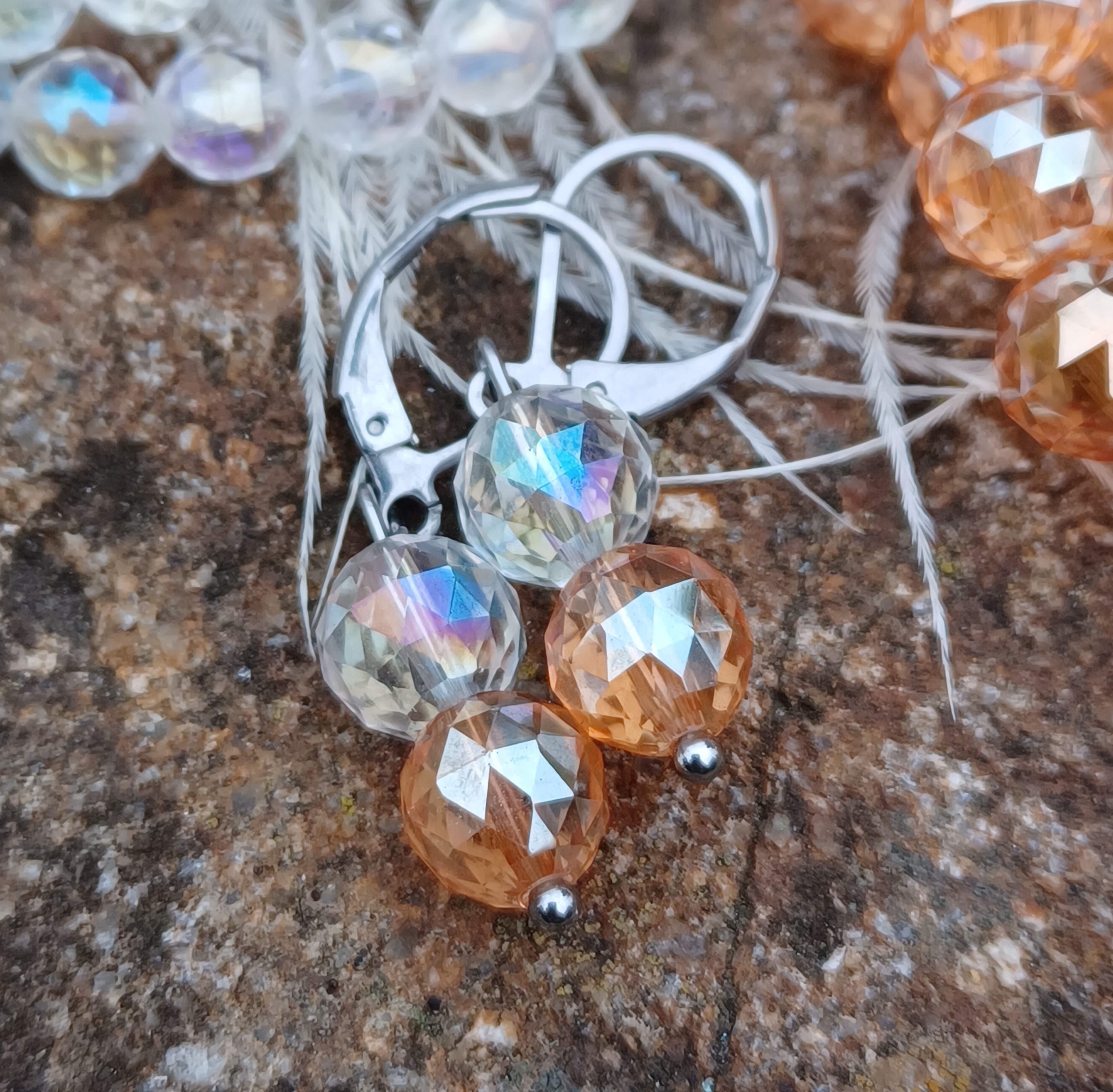 Aqua aura zlatá náušnice