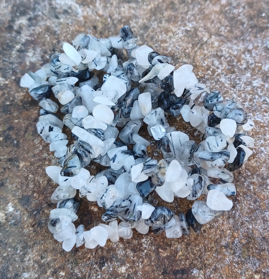 Krištáľ s turmalínom náramok