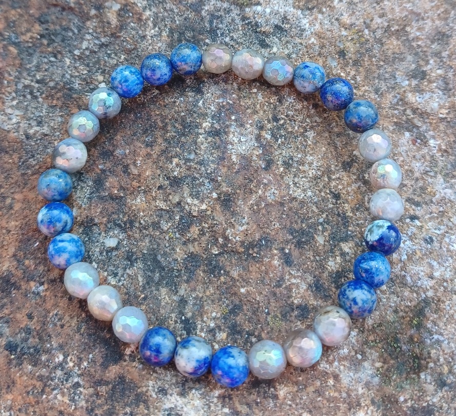 Lapis lazuli, labradorit aura náramok