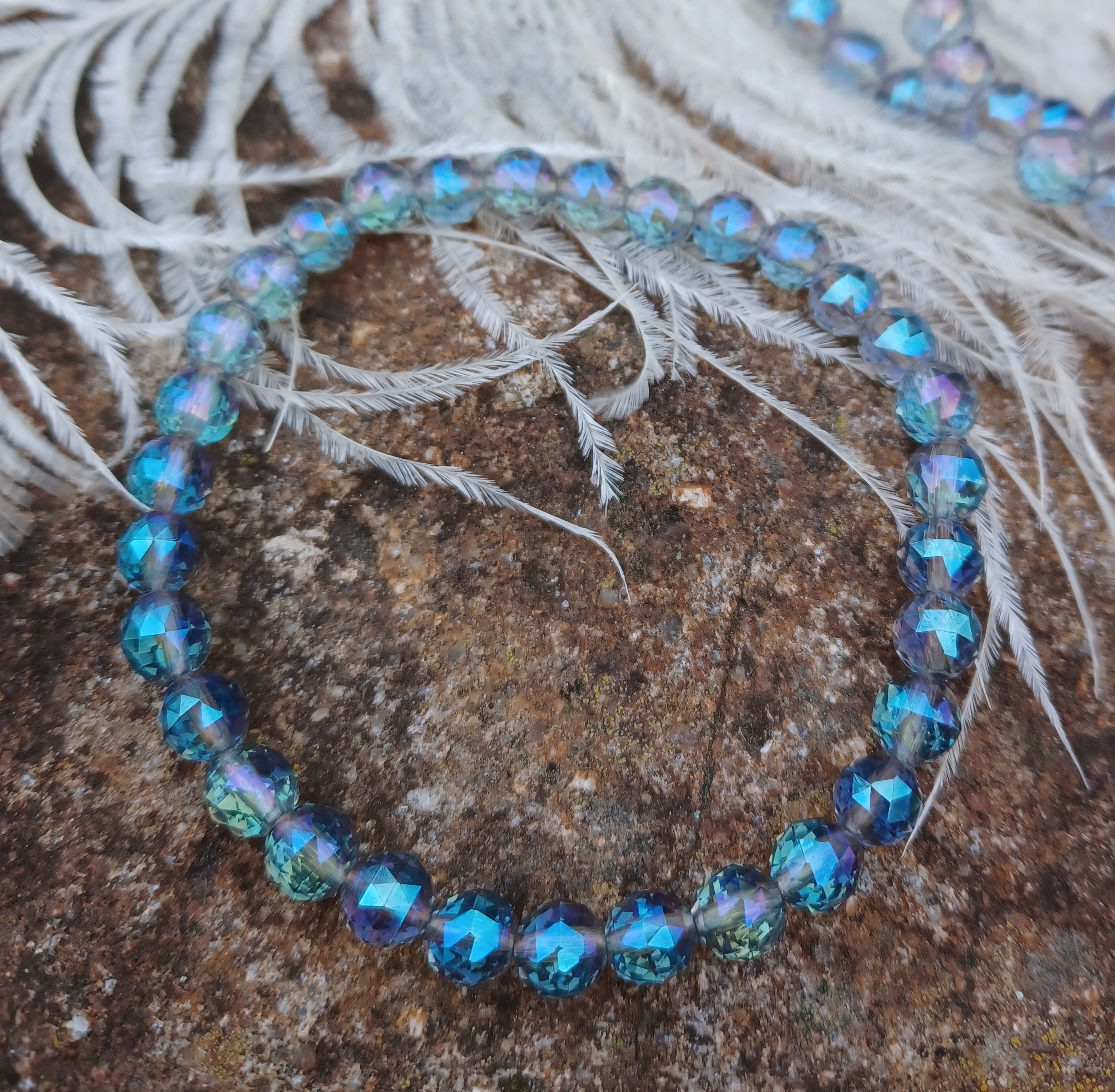 Aqua aura modrá náramok