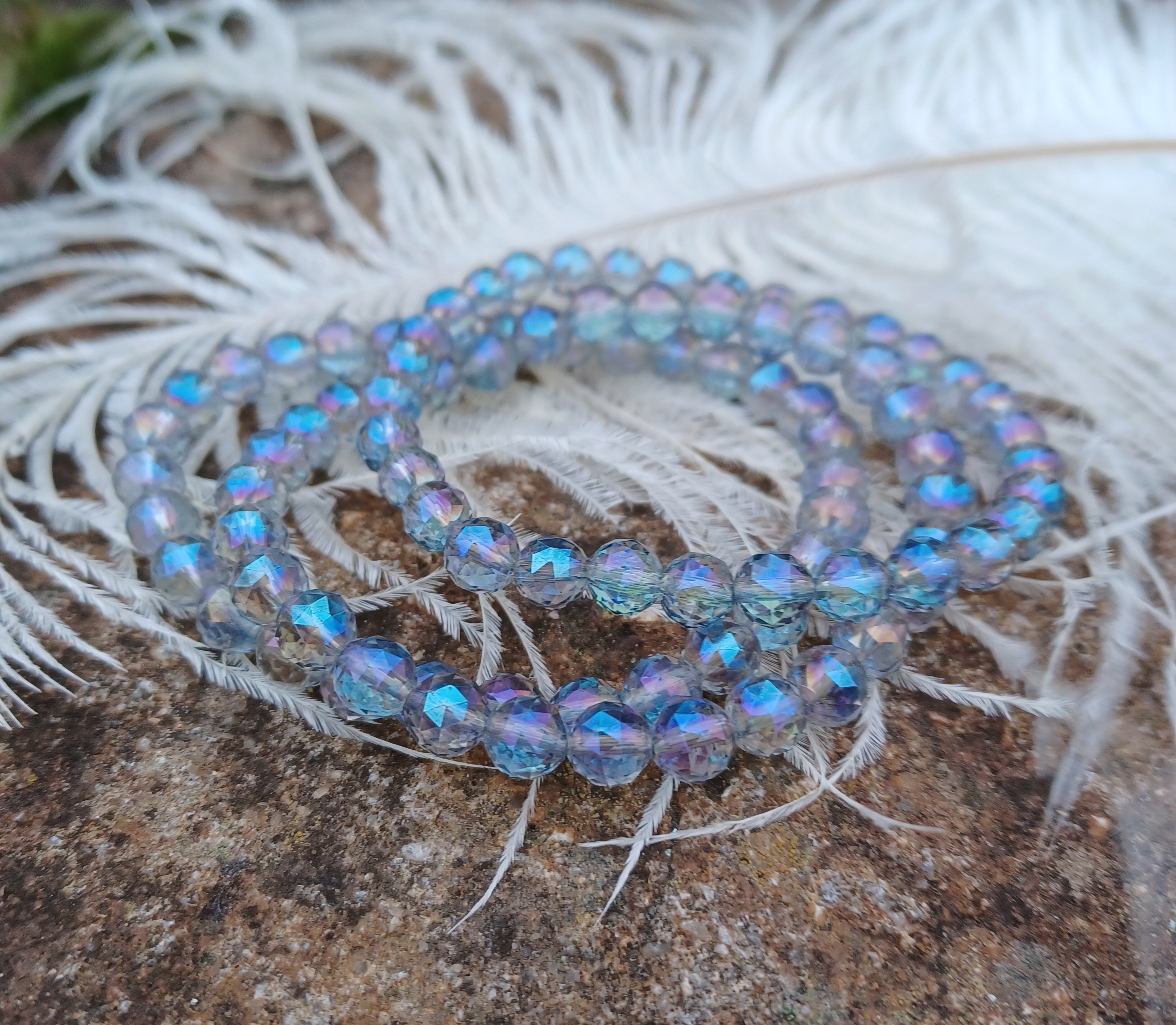 Aqua aura modrá náramok