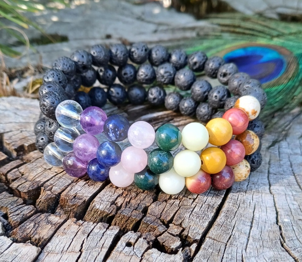 Čakrový náramok pre mužov láva