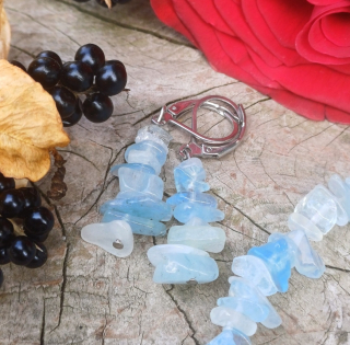 Akvamarín náušnice