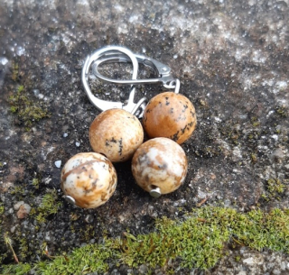 Jaspis obrázkový náušnice