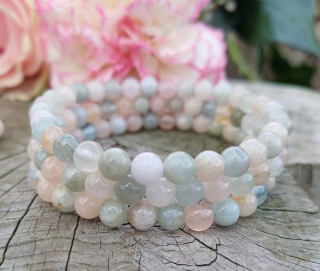 Akvamarín, morganit náramok