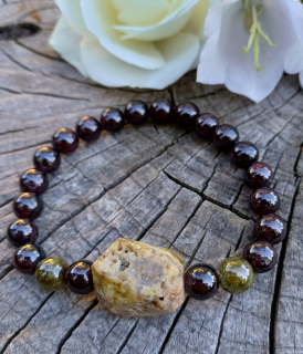 Granát náramok so zeleným granátom