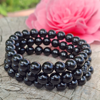 Obsidián čierny náramok