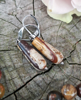 Jaspis picasso náušnice