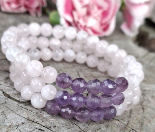 Ruženín, ametyst náramok pre deti