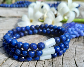 Lapis lazuli náramok s akvamarínom