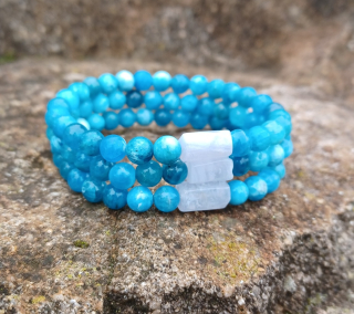 Apatit náramok s chalcedónom