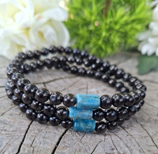 Gagát, apatit náramok pre mužov