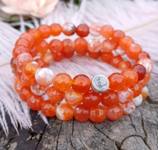 Achát oranžový náramok