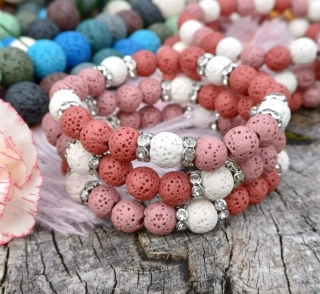 Láva ružovo biela náramok pre deti