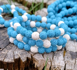 Láva modro biela náramok 