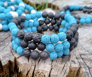 Láva čierna a modrá náramok pre mužov