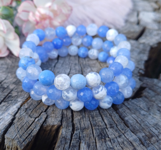 Achát modrý náramok