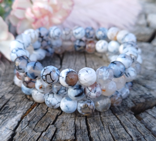 Achát čiernobílý náramok