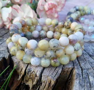 Opál žltý merlinit náramok 