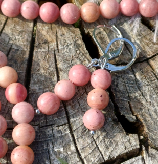 Ružový kremeň náušnice