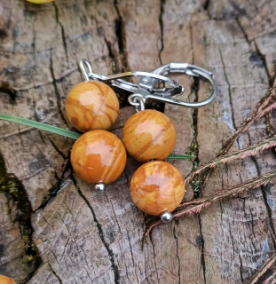 Kalcit mramor hnedý náušnice