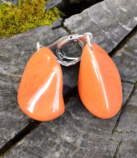 Jaspis červený náušnice okrúhliaky