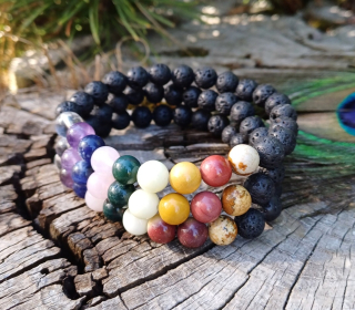 Čakrový náramok pre mužov láva