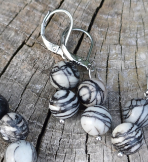 Kalcit mramor náušnice