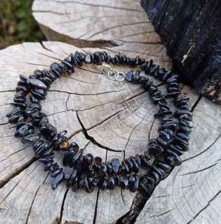 Čierny turmalín náhrdelník 45 cm