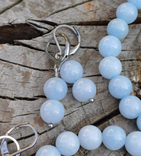 Akvamarín náušnice