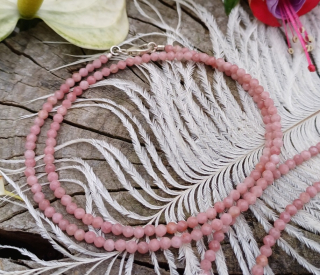 Rubelit ružový turmalín náhrdelník jemný