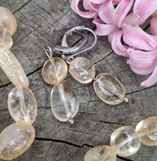 Citrín náušnice okrúhliaky