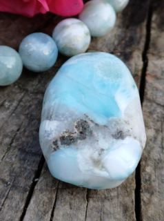 Larimar vŕtaný okrúhliak