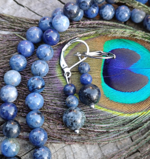 Dumortierit náušnice