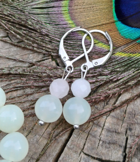 Antigorit, ruženín náušnice