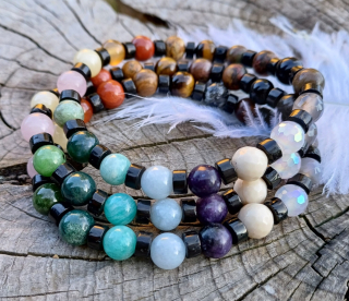 Čakrový náramok gagát pre mužov