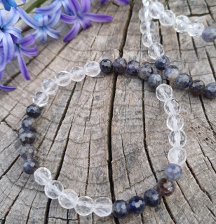 Iolit, krištáľ náramok