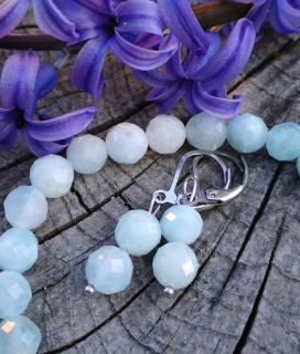 Akvamarín náušnice