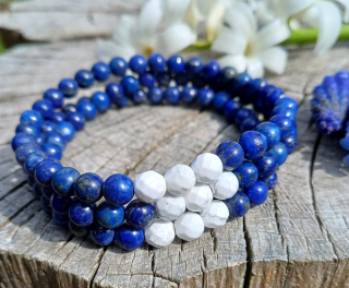 Lapis lazuli s magnezitom náramok pre mužov