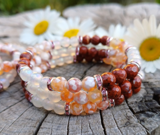 Achát, jaspis, achát aura náramok