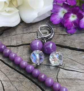 Fosfosiderit, aqua aura náušnice