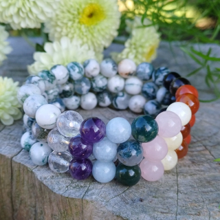 Čakrový náramok stromčekový achát