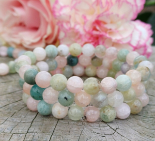 Akvamarín, morganit náramok