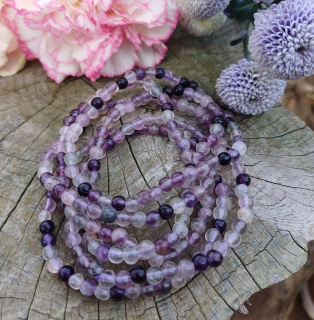 Fluorit lila náramok
