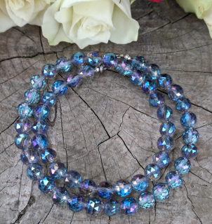 Aqua aura modrá náhrdelník